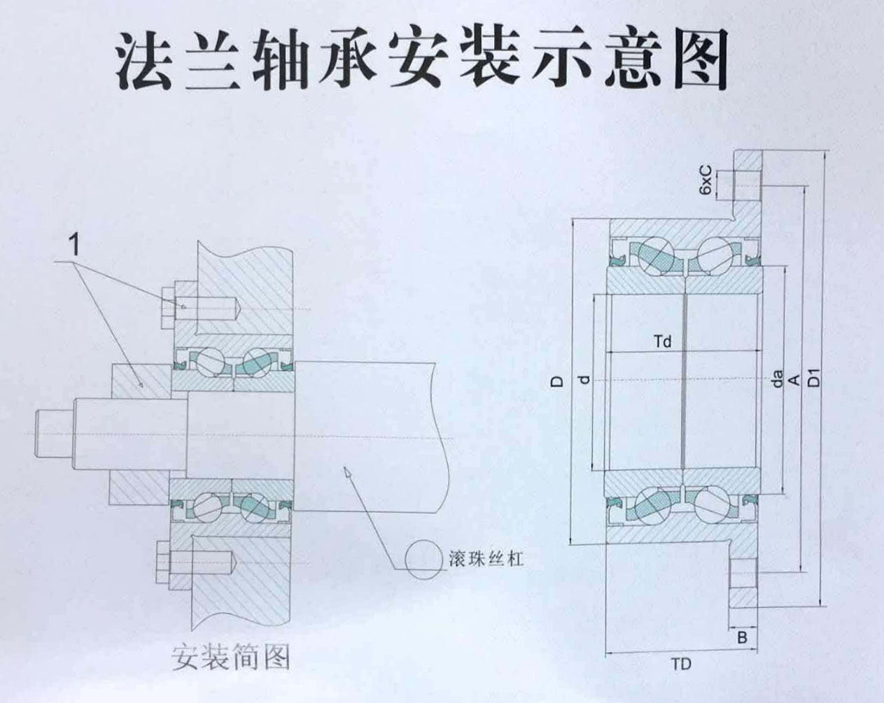 法兰轴承安装示意图